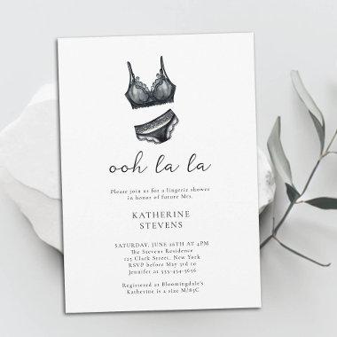 Minimalist Lingerie Party Ooh La La Bridal Shower Invitations
