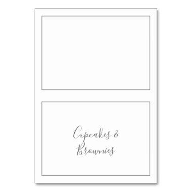 Minimalist Silver Buffet Food Labels Table Number