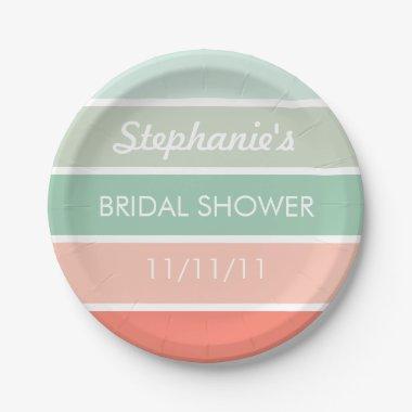 Mint to Coral Bridal Shower Plates