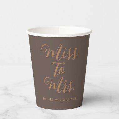 Miss to Mrs Modern Bridal Shower Paper Cups