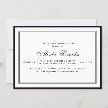 Modern Black and White Bridal Shower Invitations