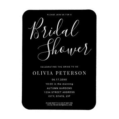 Modern Black and White Bridal Shower Invitations Magnet