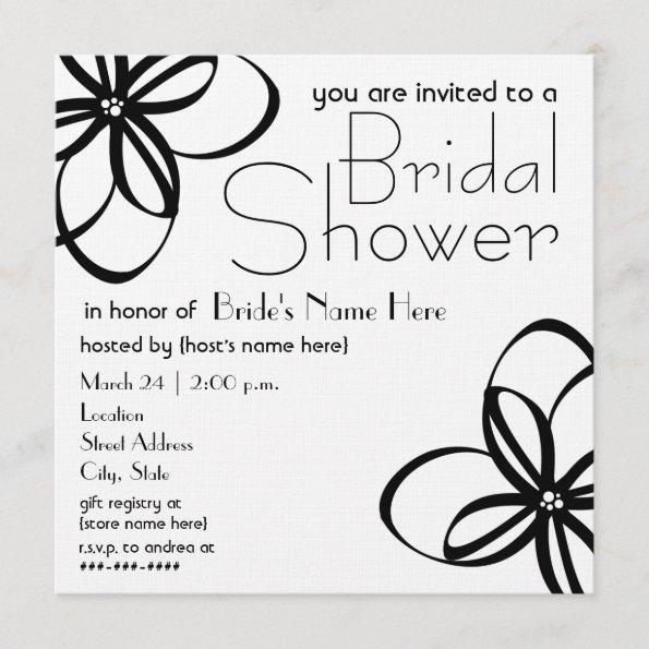 Modern Black & White Bridal Shower Invite
