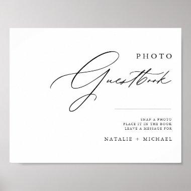 Modern Black & White Photo Guestbook Wedding Sign