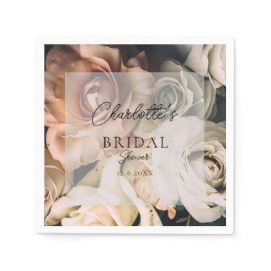 Modern, bohemian, flowers bridal shower  napkins