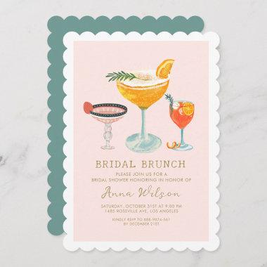 Modern Bridal Brunch Pinky Coctails Blush Bridal Invitations
