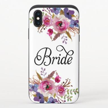 Modern Bride Floral Watercolor iPhone X Case