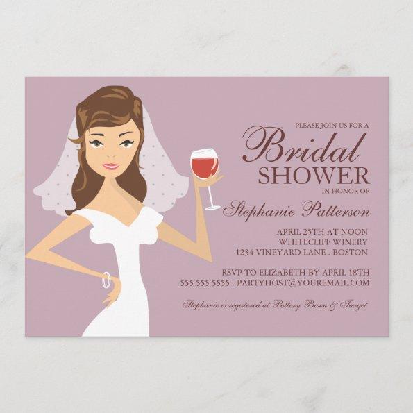 Modern Bride Wine Theme Bridal Shower Invitations