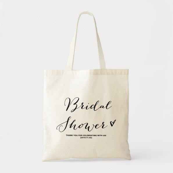 Modern Calligraphy Bridal Shower Party Favor Bag