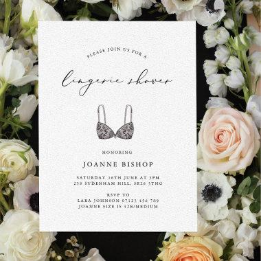 Modern Calligraphy Lingerie Bridal Shower Invitations