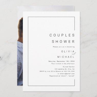 Modern chic minimalist photo couples shower invita Invitations