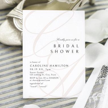 Modern Classic Elegance Calligraphy Bridal Shower Invitations