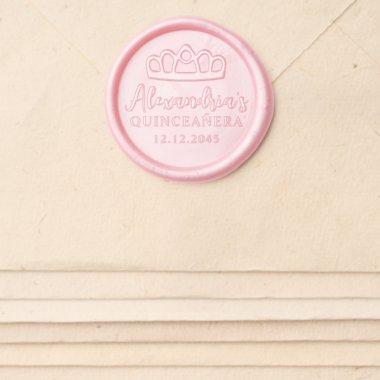 Modern Crown Tiara Princess Name Quinceanera Wax Seal Sticker