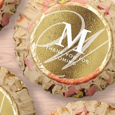 Modern Elegant Gold Double Monogram Thank You Reese's Peanut Butter Cups