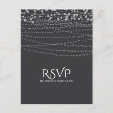 Modern Elegant String of Lights Wedding RSVP Invitation PostInvitations