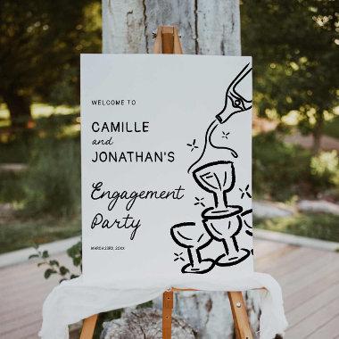 Modern Engagement Party Welcome Sign