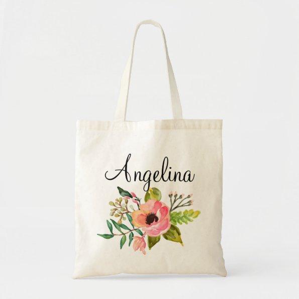 Modern Floral Bridesmaid Personalized-2 Tote Bag