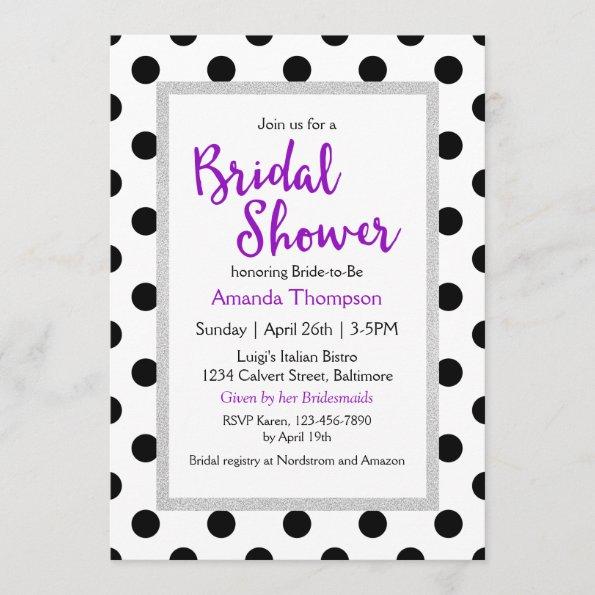 Modern Girly Chic Dots Bridal Shower Invitations