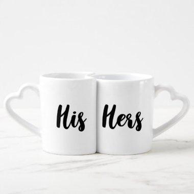 Modern His and Hers Mr and Mrs Coffee Mug Set