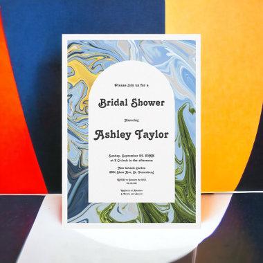 Modern Minimal Colorful Abstract Bridal Shower Invitations