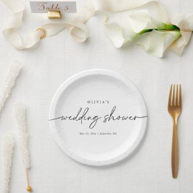 Modern Minimal Elegant Wedding Shower Paper Plates