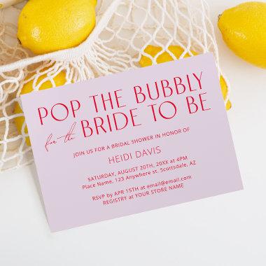 Modern Minimal Fun Purple & Magenta Bridal Shower Invitations