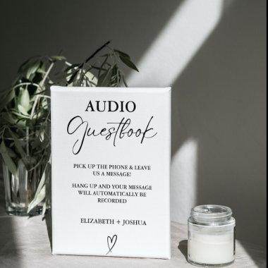 Modern Minimalist Black Audio Guestbook Sign