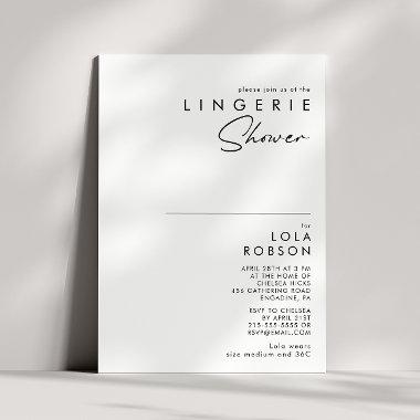 Modern Minimalist Lingerie Shower Invitations