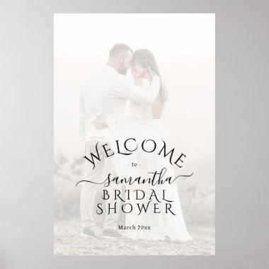 Modern minimalist photo Bridal Shower welcome Poster