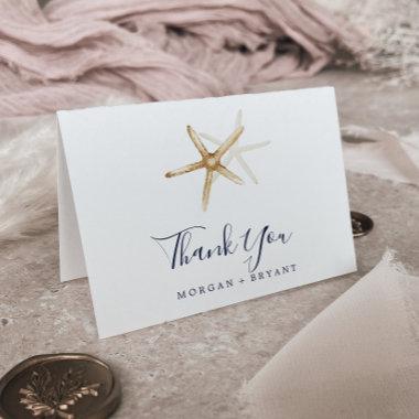Modern Nautical | Starfish Folded Wedding Thank You Invitations