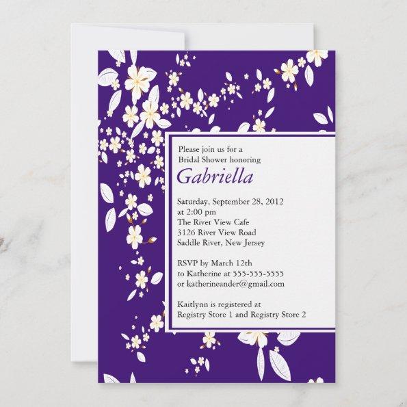 Modern Purple Floral Bridal Shower Invitations