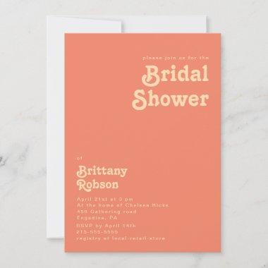 Modern Retro | Coral Bridal Shower Invitations