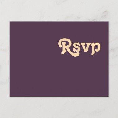 Modern Retro | Dark Purple Wedding RSVP PostInvitations