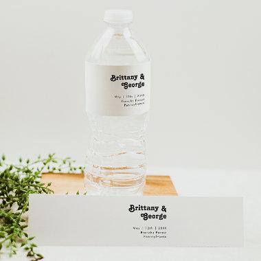 Modern Retro Lettering Water Bottle Label