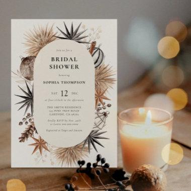 Modern Rustic Winter Christmas Bridal Shower Invitations