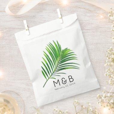 Modern Tropical Wedding Palm Monogram Favor Bag