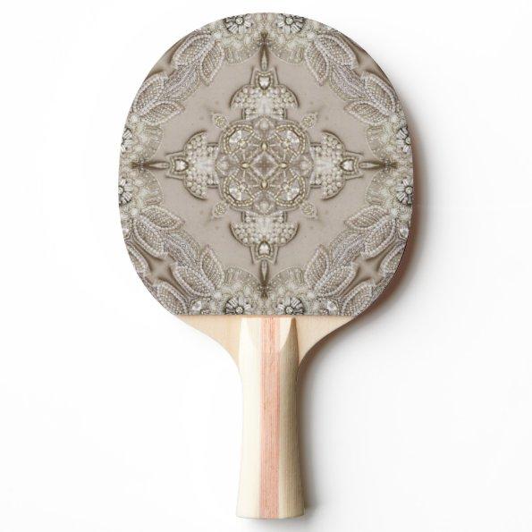modern vintage paris fashion elegant gray beige ping pong paddle