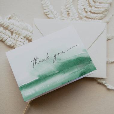 Modern Watercolor | Green Thank You Invitations