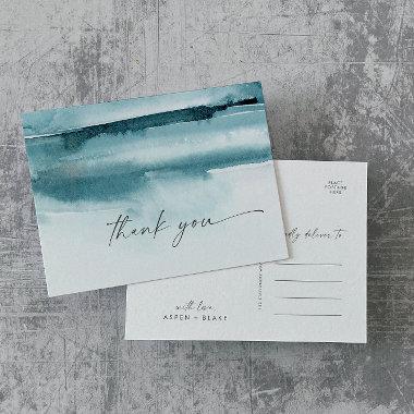 Modern Watercolor | Teal Thank You PostInvitations