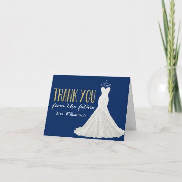 Modern Wedding Dress | Bridal Shower Thank You