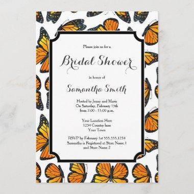 Monarch Butterfly Bridal Shower Invitations