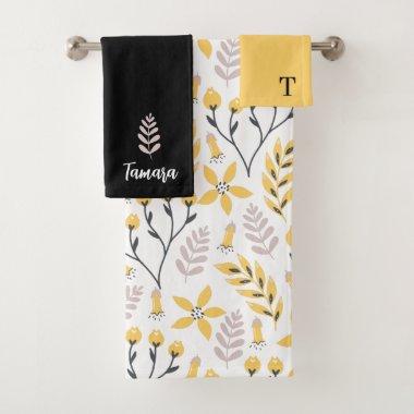 Monogrammed Floral Towel Set