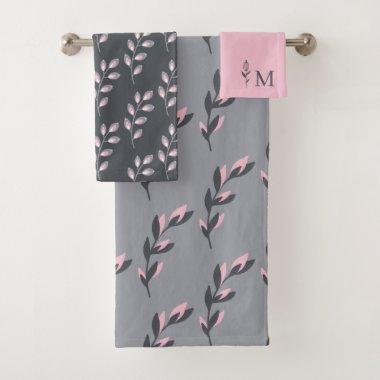 Monogrammed Leaf Towel Set