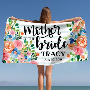 Mother of the Bride Personalized Wedding Beach Towel