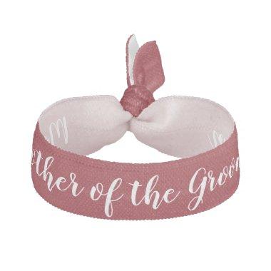 Mother of the Groom Deep Red White Wedding Party Elastic Hair Tie