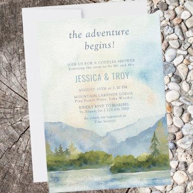 Mountain Lake Adventure Begins Couples Shower Invitations
