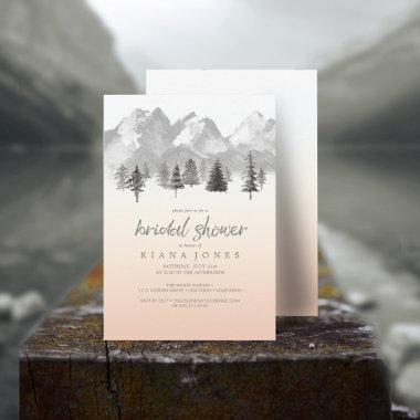 Mountain Landscape Bridal Shower Blush ID787 Invitations