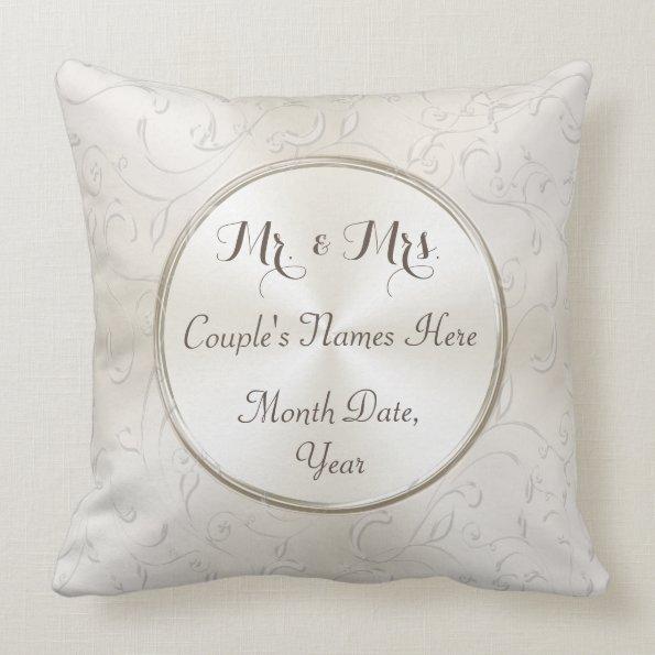 Mr and Mrs Gift Ideas, Personalized Wedding Pillow