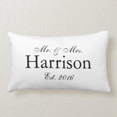 Mr. and Mrs. Personalized Wedding Pillow2 Lumbar Pillow