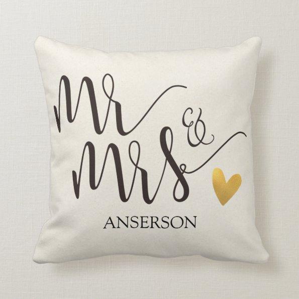 Mr.&Mrs. Personlized Throw Pillow